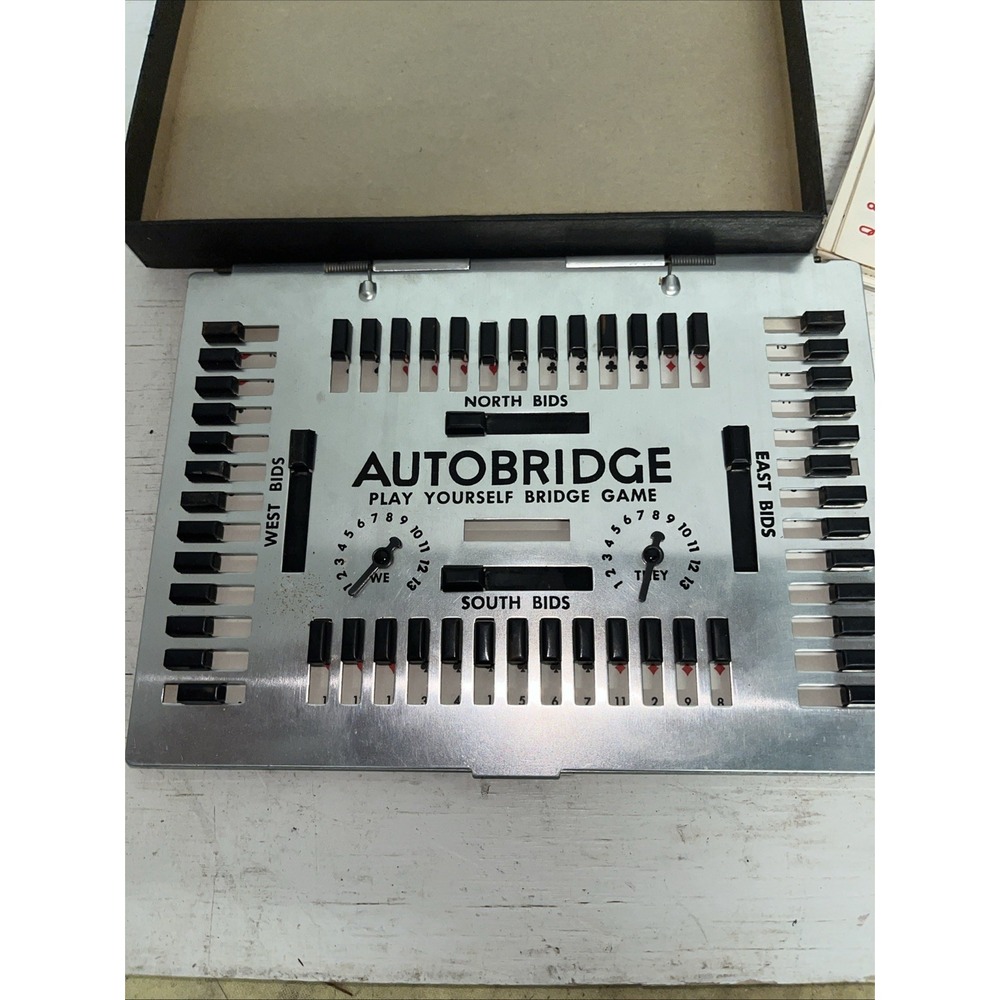Vintage 1950 Auto Bridge Play Yourself game No. PB Deluxe Pocket Model With Card